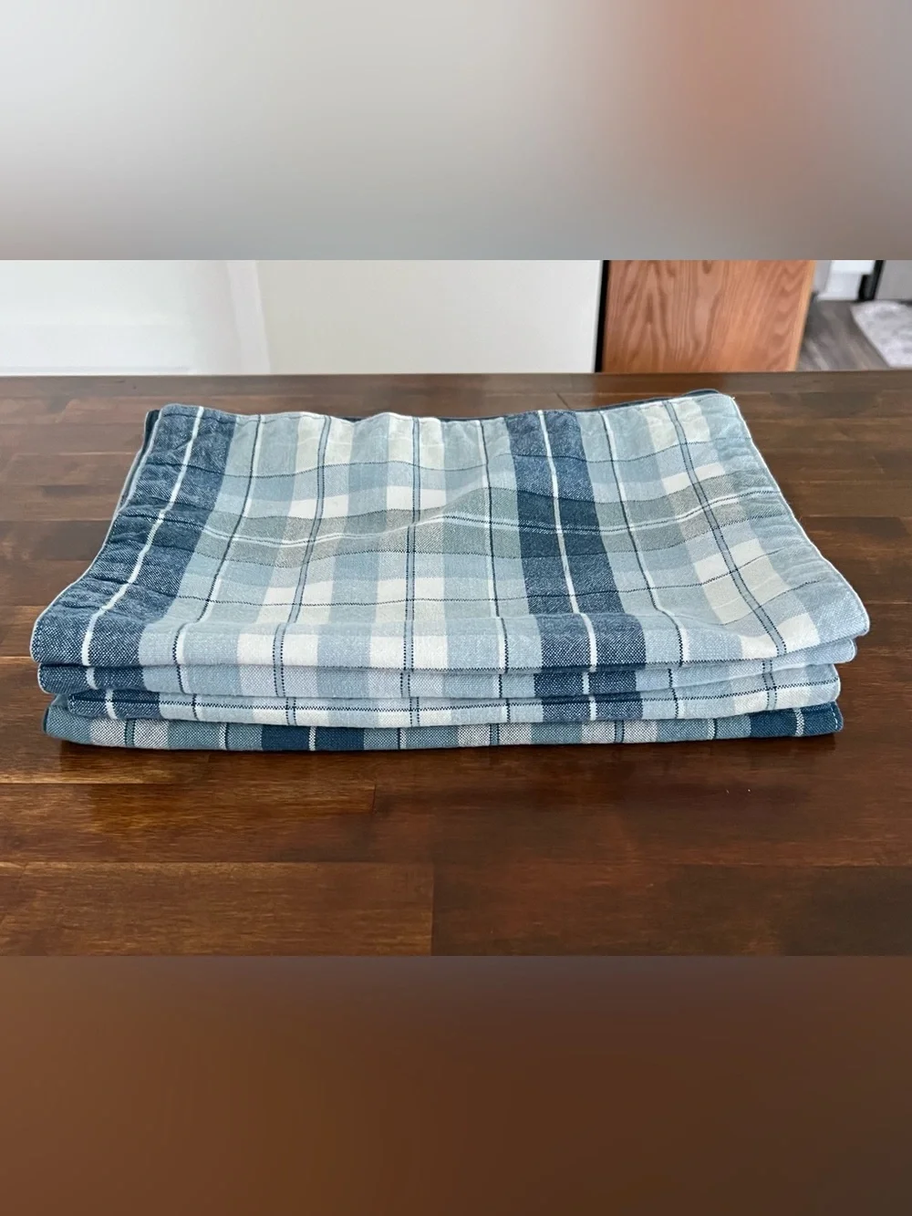 Cottagecore Blue Plaid Placemats, Set of 4